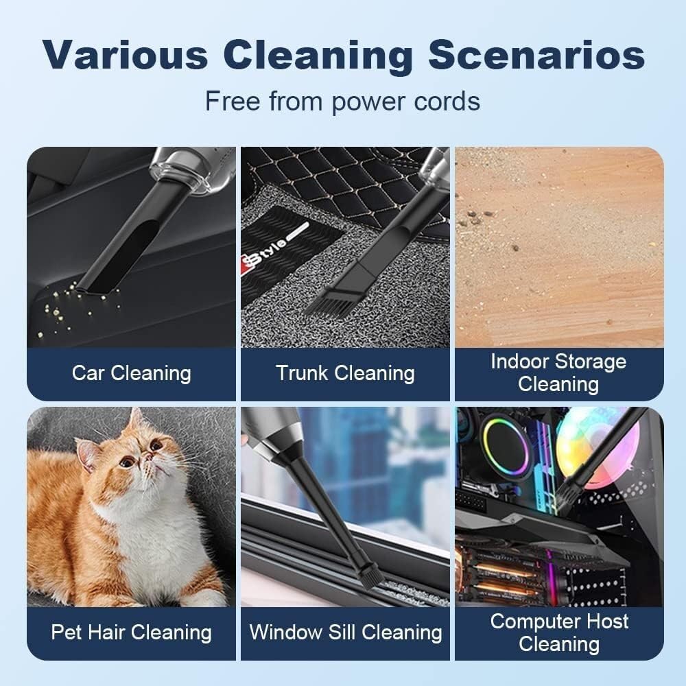 1pcWireless Handheld, 9000PA Strong Suction Portable Vacuum Cleaner with Low Noise, Cordless Car Vacuum Mini Vacuum Cleaner Easy to Clean Car Interior,Keyboard