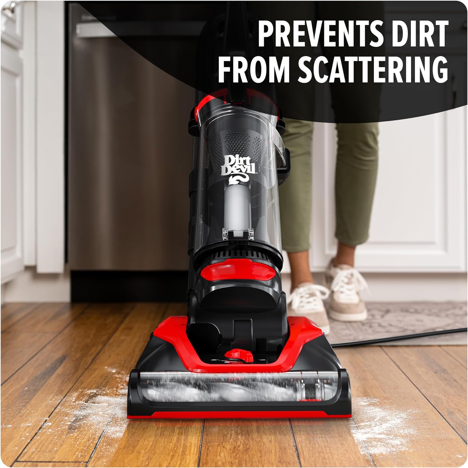 Dirt Devil Multi-Surface Extended Reach+ Upright Bagless Vacuum Cleaner for Carpet and Hard Floor, Powerful, Lightweight, Corded Vacuum Cleaners for Home Use