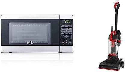 Willz WLCMV207S2-07 Countertop Small Microwave Oven with 6 Preset Cooking Programs Interior Light LED Display & BISSELL CleanView Compact Upright Vacuum, Fits In Dorm Rooms