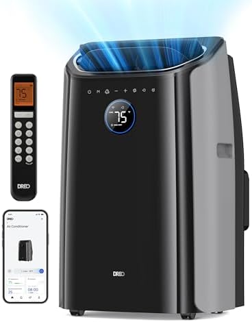 Dreo Portable Air Conditioners, 8000 BTU (DOE) AC Unit for Bedroom with Drainage-free Cooling, 3-in-1 with Fan & Dehumidifier, Touch/APP/Voice/Remote, 24h Timer, Smart Floor AC for Room Indoors