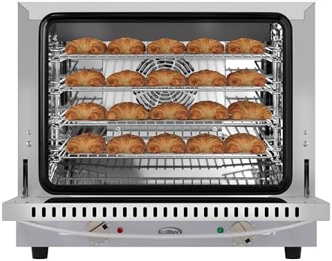 KoolMore 23 in. Countertop Convection Oven for Half-Size Pans with 4 Racks and 2800W of Power in Stainless-Steel - 208/240V, 2.3 cu. ft. ETL Listed (KM-CTCO220-23)