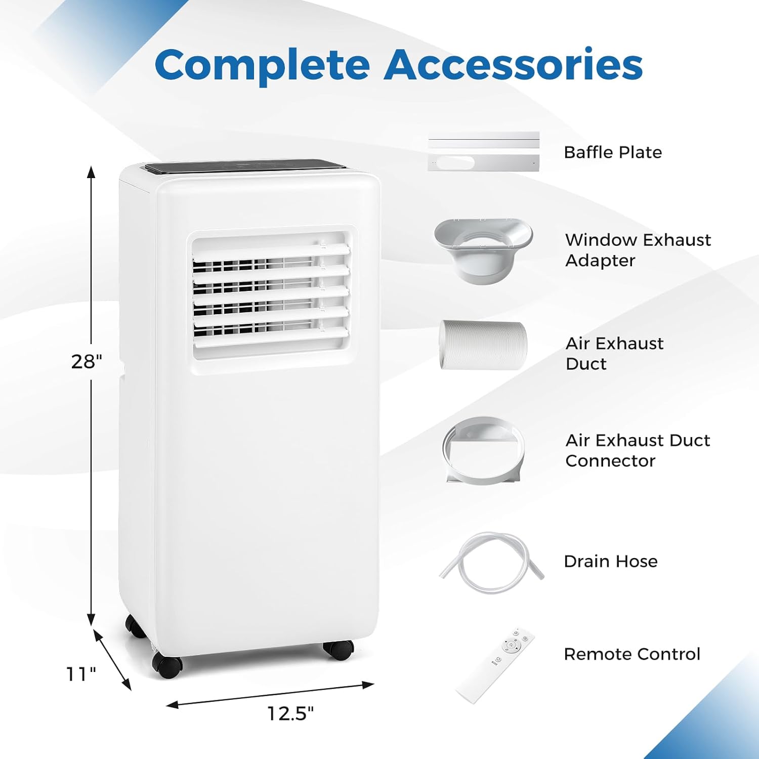 KOTEK Portable Air Conditioners, 8000 BTU Cools up to 250 Sq.Ft, 4-in-1 AC Unit for Bedroom w/Auto Mode, Dehumidifier, Child Lock & Window Kit, Room Air Conditioner Portable for Home Office (8000BTU)