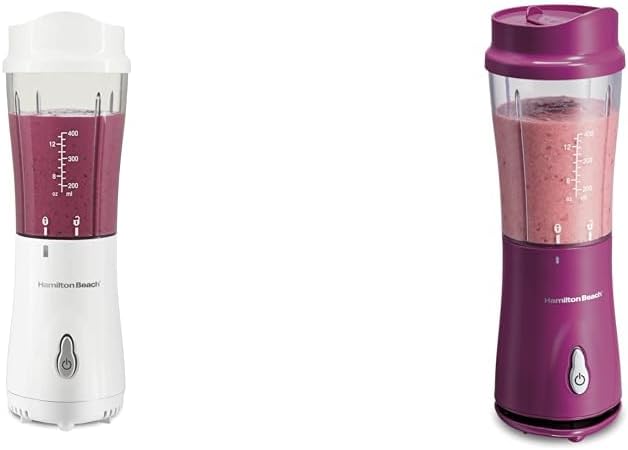 Hamilton Beach Portable Blender for Shakes and Smoothies with 14 Oz BPA Free Travel Cup and Lid & Portable Blender for Shakes and Smoothies with 14 Oz BPA Free Travel Cup and Lid
