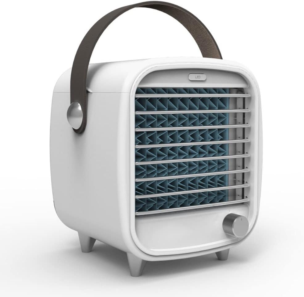 Mini Air Conditioner, Personal Air Cooler w/Night Light, USB Powered Evaporative Air Cooler, Small Desktop Air Conditioner Portable for Room Bedroom Office