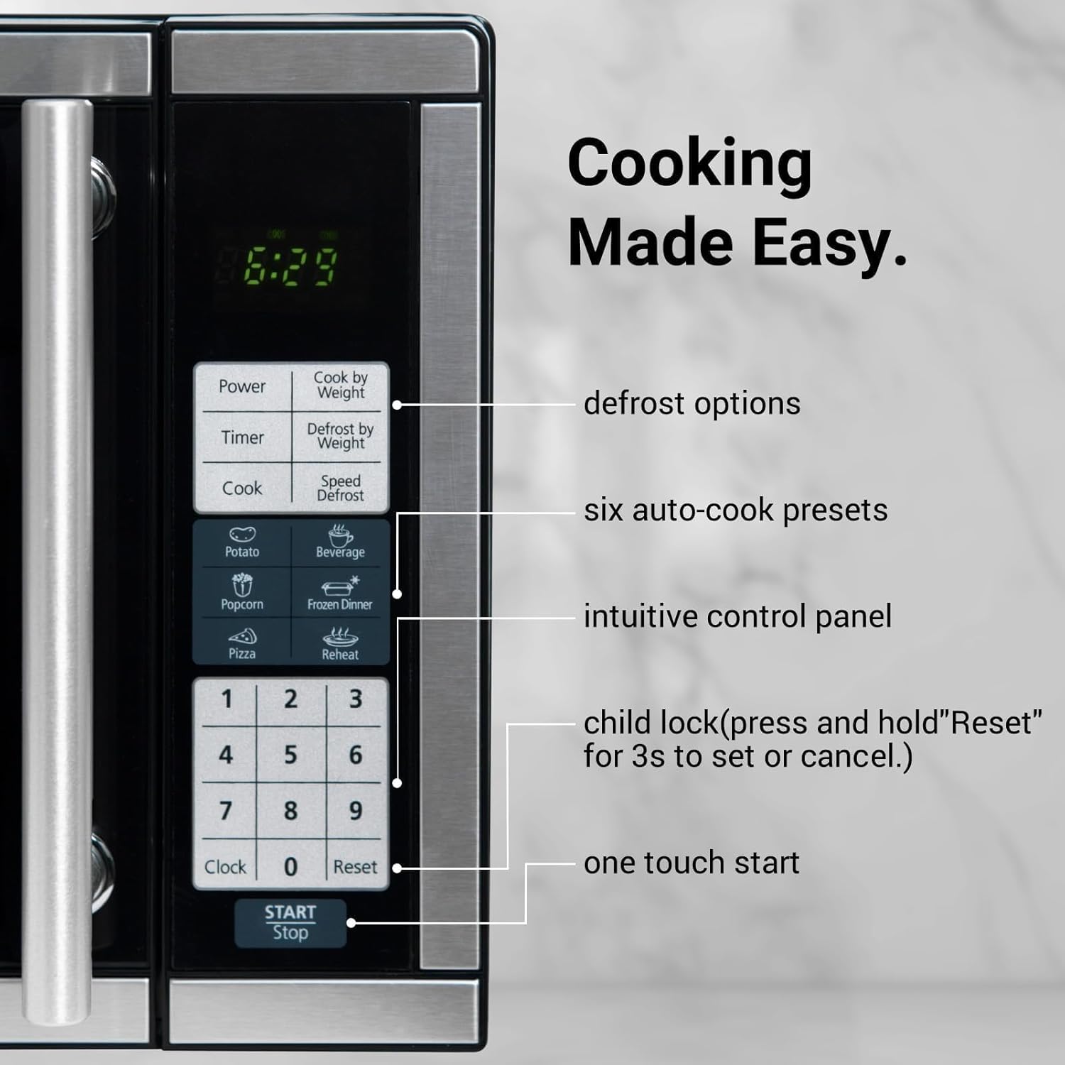 Countertop Microwave Ovens 0.7 Cu. Ft, 700 Watts Microwave Oven With LED Lighting,Turntable and Child Lock,Compact Microwave Perfect for Apartments and Dorms,Easy Clean Interior