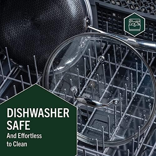 HexClad Hybrid Nonstick 6-Piece Fry Pan Set, 8, 10, and 12-Inch Frying Pans with Tempered Glass Lids, Stay-Cool Handles, Dishwasher-Friendly, Induction Ready, Compatible with All Cooktops