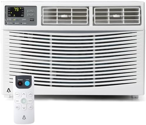 8000 BTU Window Air Conditioner for Bedroom/Living Room, Cools Up to 350 Sq. Ft., Energy-Efficient Window AC with 30% Faster Cooling, Adjustable Window Kit, Intuitive Mechanical Controls