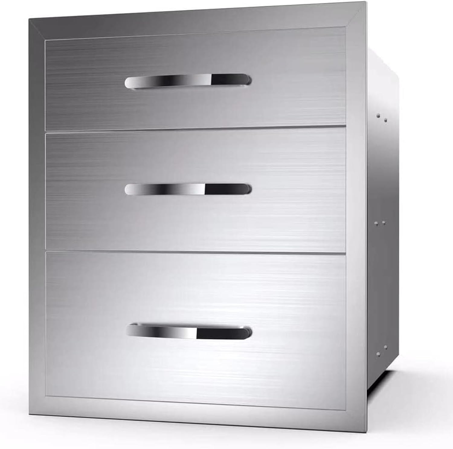 Outdoor Kitchen Drawers Stainless Steel, BBQ Drawer Inserts for Built-in Patio Grill Station, Triple Drawer, 20''W x 27''H x 23''D