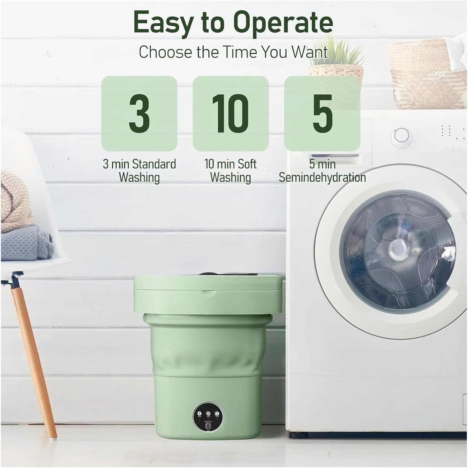 Compact Laundry. Portable Washing Machine, 8L Foldable Washing Machine Portable Washer with Dehydration Basket for Deep Cleaning of Underwear .Portable