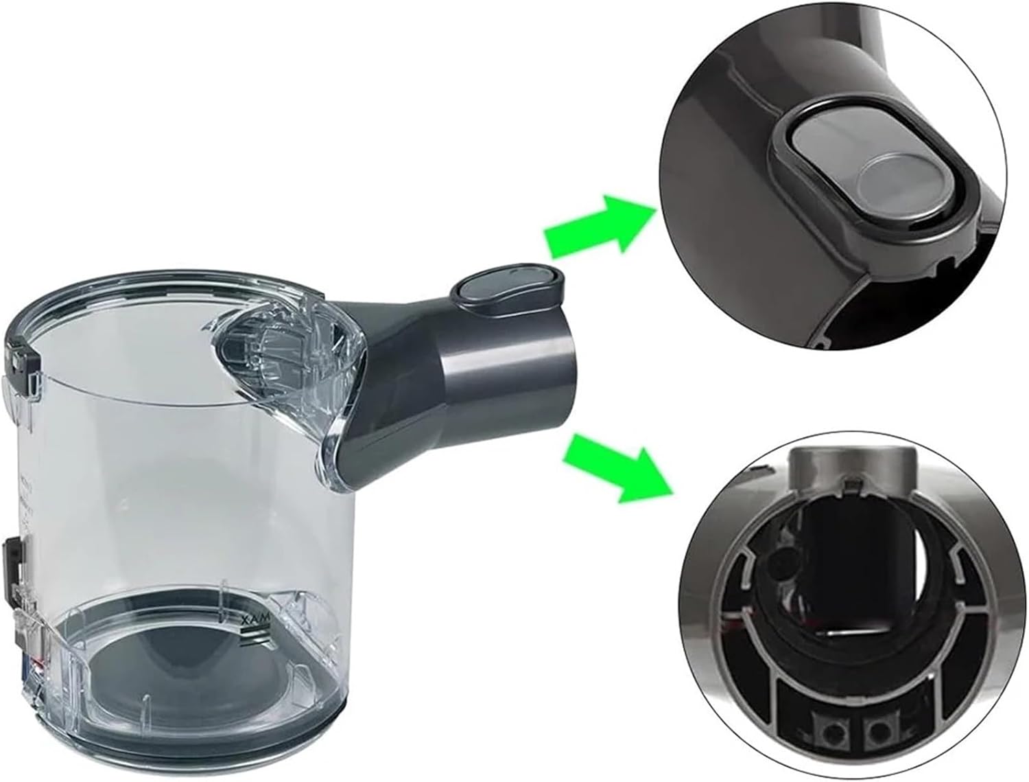 Replacement Dust Bin, Compatible with Dyson V6, DC58, DC59, DC61, DC62, SV03, HHo8, SV07, Vacuum Cleaner Parts