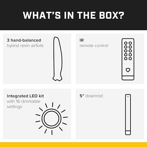 Big Ass Fans – Haiku L, Smart Ceiling Fan – Energy Efficient Cooling for Home, Bedroom, Office, Living Space, and More – 16 Lighting Settings with 7 Speed Settings – 52” - Caramel/Black