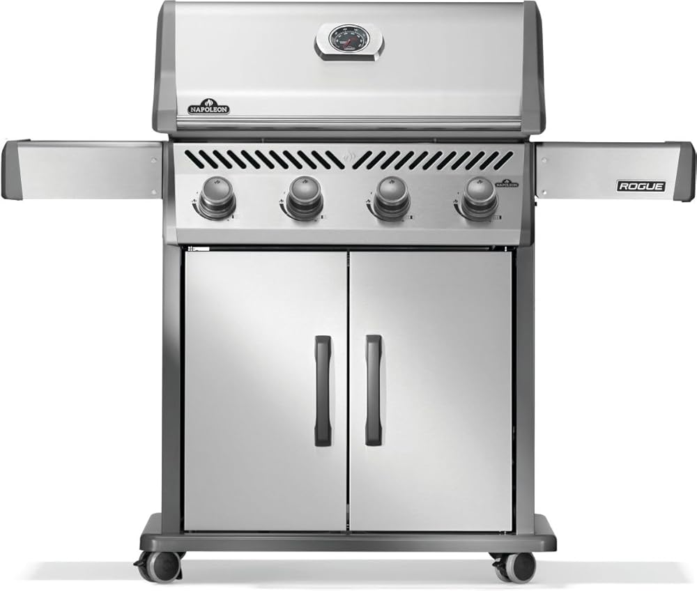 Napoleon Rogue 525 Propane Gas Grill, Stainless Steel, Durable 4-Burner Outdoor BBQ
