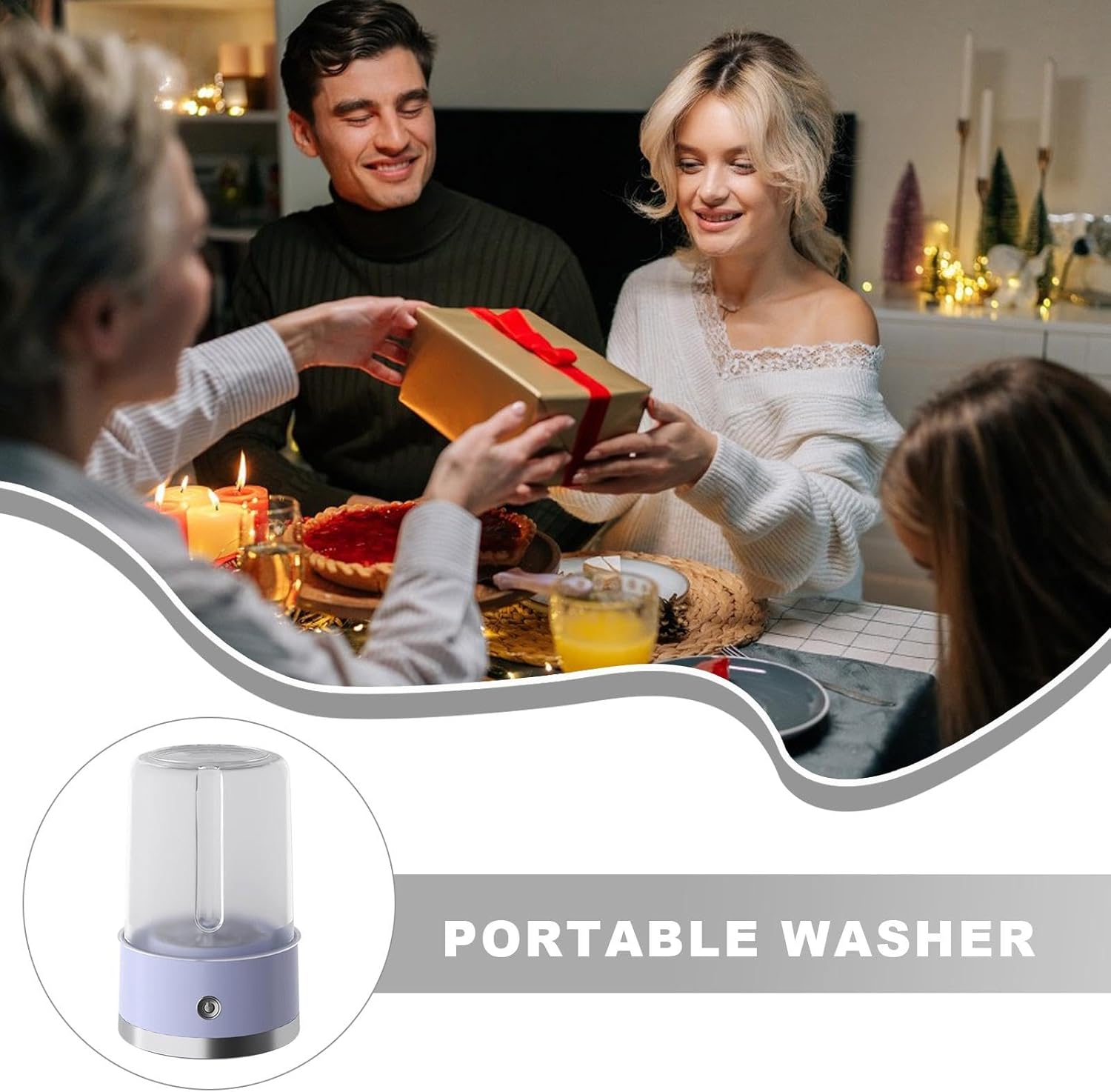 Compact Washer | Cordless Rechargeable Small Washer | Portable Laundry Solution For Apartments, Dorms, Camping, RV Travel, Electric Washing Machine For Quick And Efficient Cleaning The Go