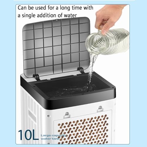 Portable Air Conditioner/Swamp Cooler，evaporative Air Cooler with Cooling, Humidification and Air Circulation，3 Speeds with Remote Control, with Universal Wheels on The Bottom, Easy to Move