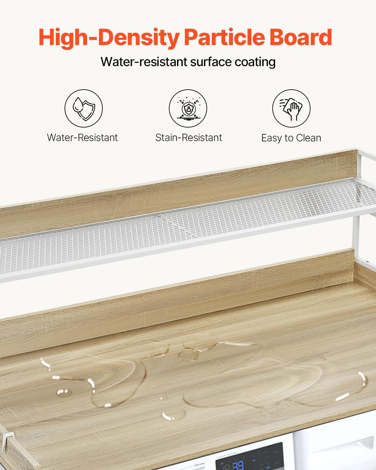 Happybuy Washer Dryer Countertop with 2-Tier Shelf, 54