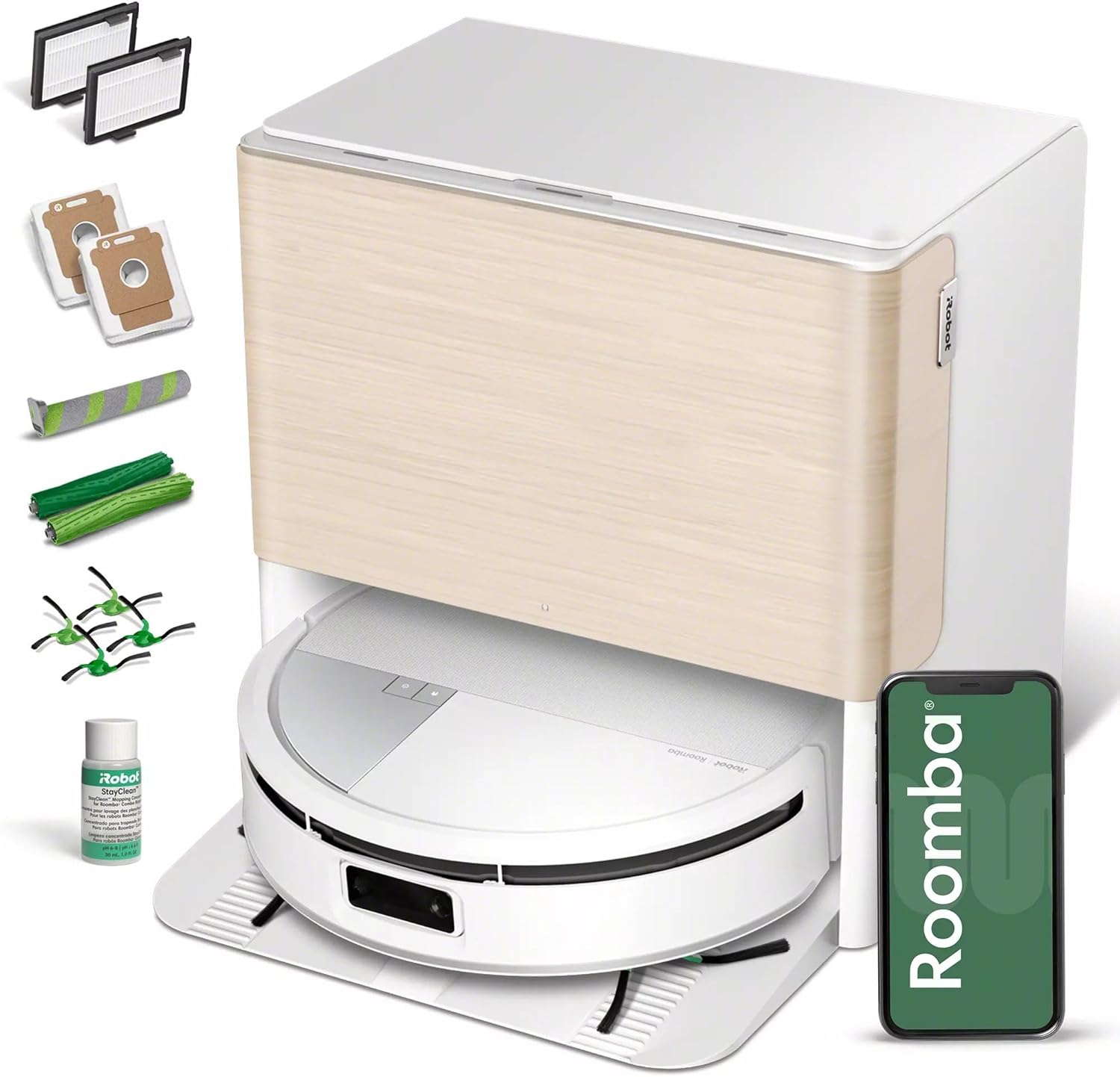 iRobot Roomba Max 705 Combo Robot Vacuum & Mop + AutoWash Dock – Extending Self-Cleaning Roller Mop, Retractable Mop Cover, Dual Brushes, Self-Empties, Heat-Washes & Dries, Avoids Obstacles, LiDAR