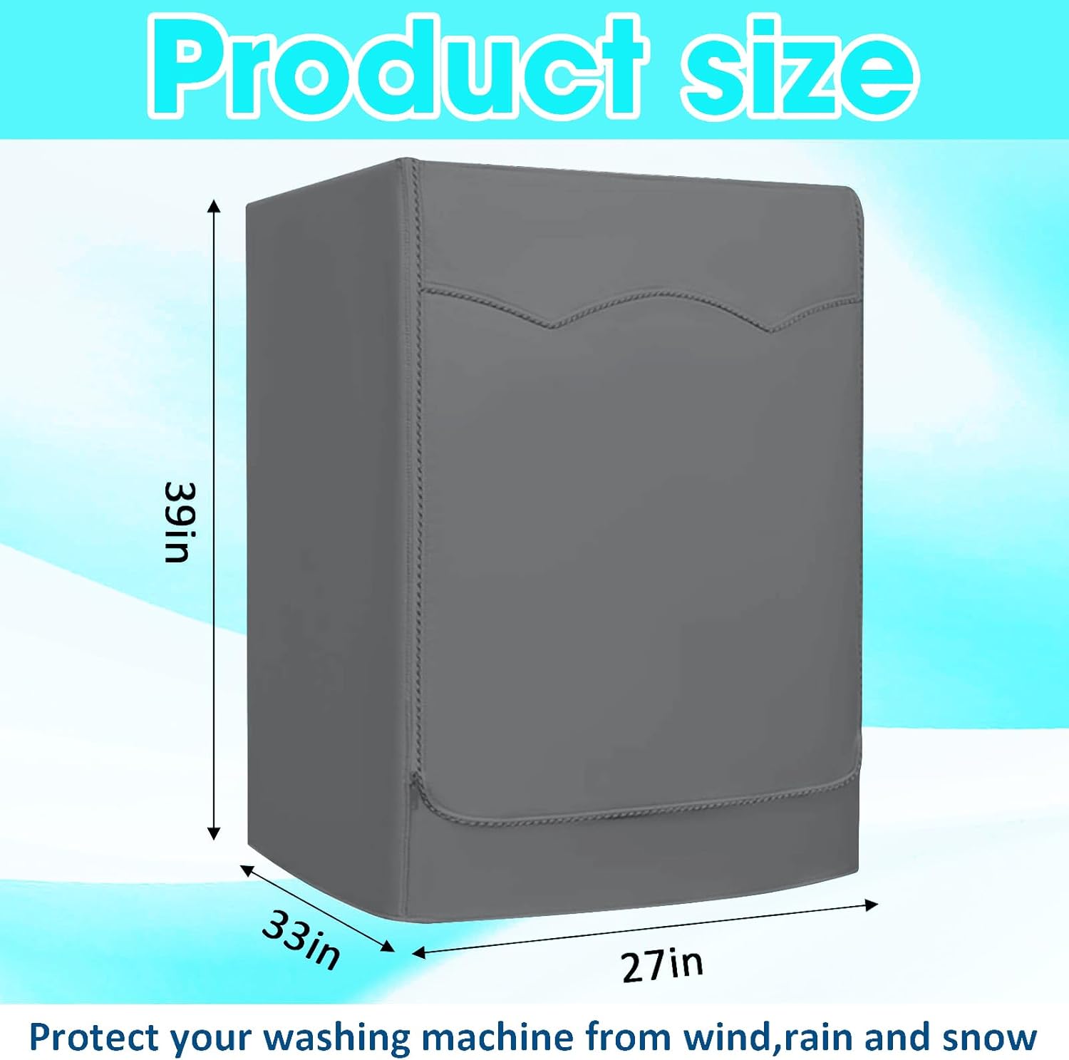 Ericlin 2-Pack Washer and Dryer Covers: Waterproof and Dustproof. Features a zipper design for easy use. Fits most front-loading machines. (Gray)