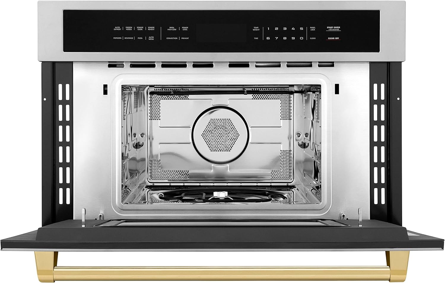 ZLINE Autograph Edition 30” 1.6 cu ft. Built-in Convection Microwave Oven in Stainless Steel and Gold Accents