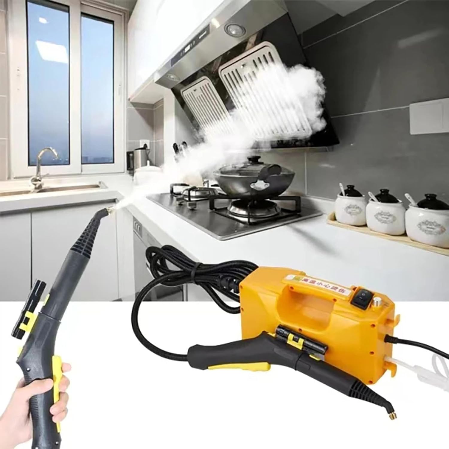Household Electric Steam Cleaner 2600W Portable Handheld Steamer Car Kitchen Brush Cleaning Machine