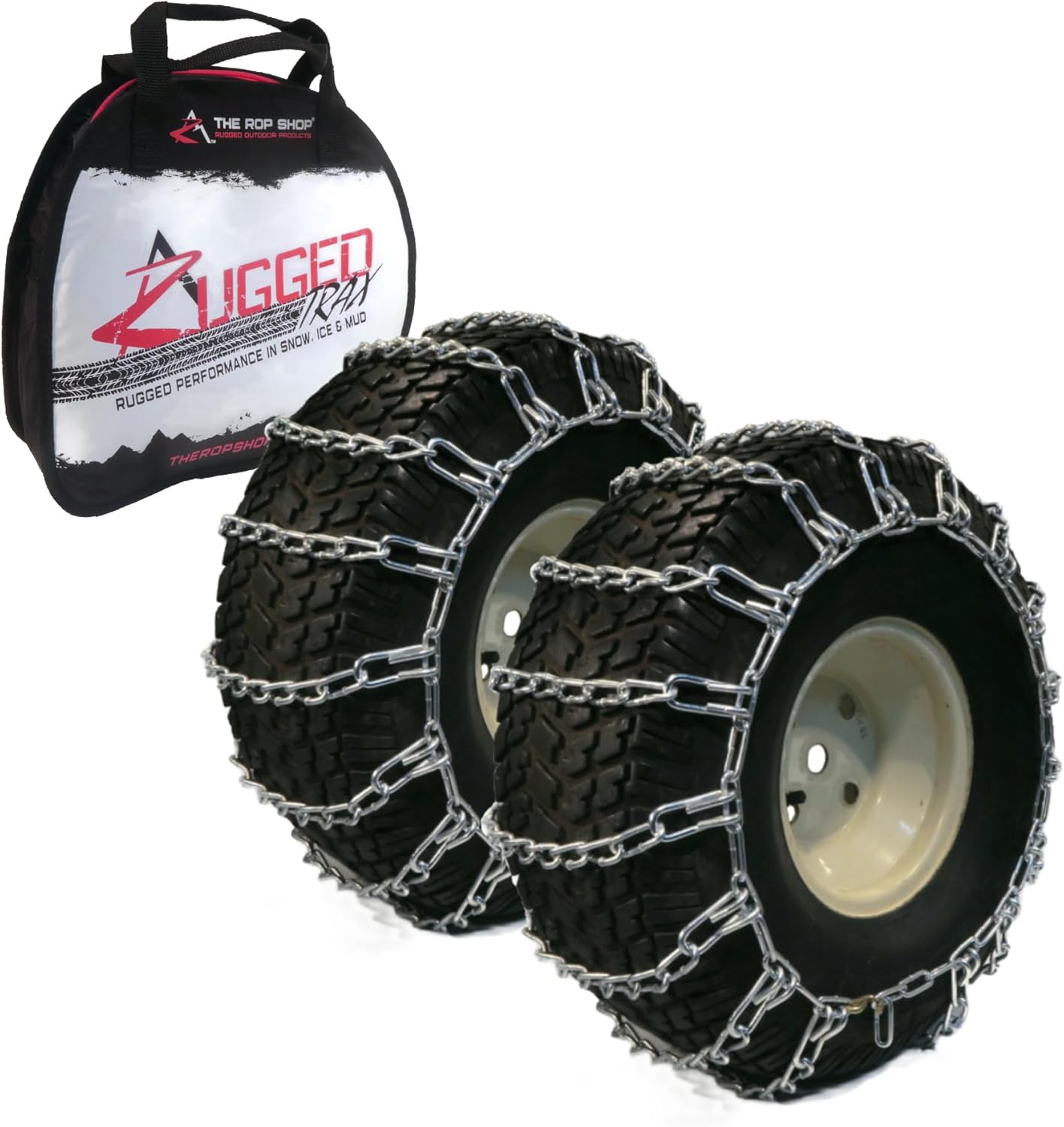 The ROP Shop Pair of 2 Link Tire Chains 20x10x8 for PowerSmart Snow Blower, Snowthrower Wheel
