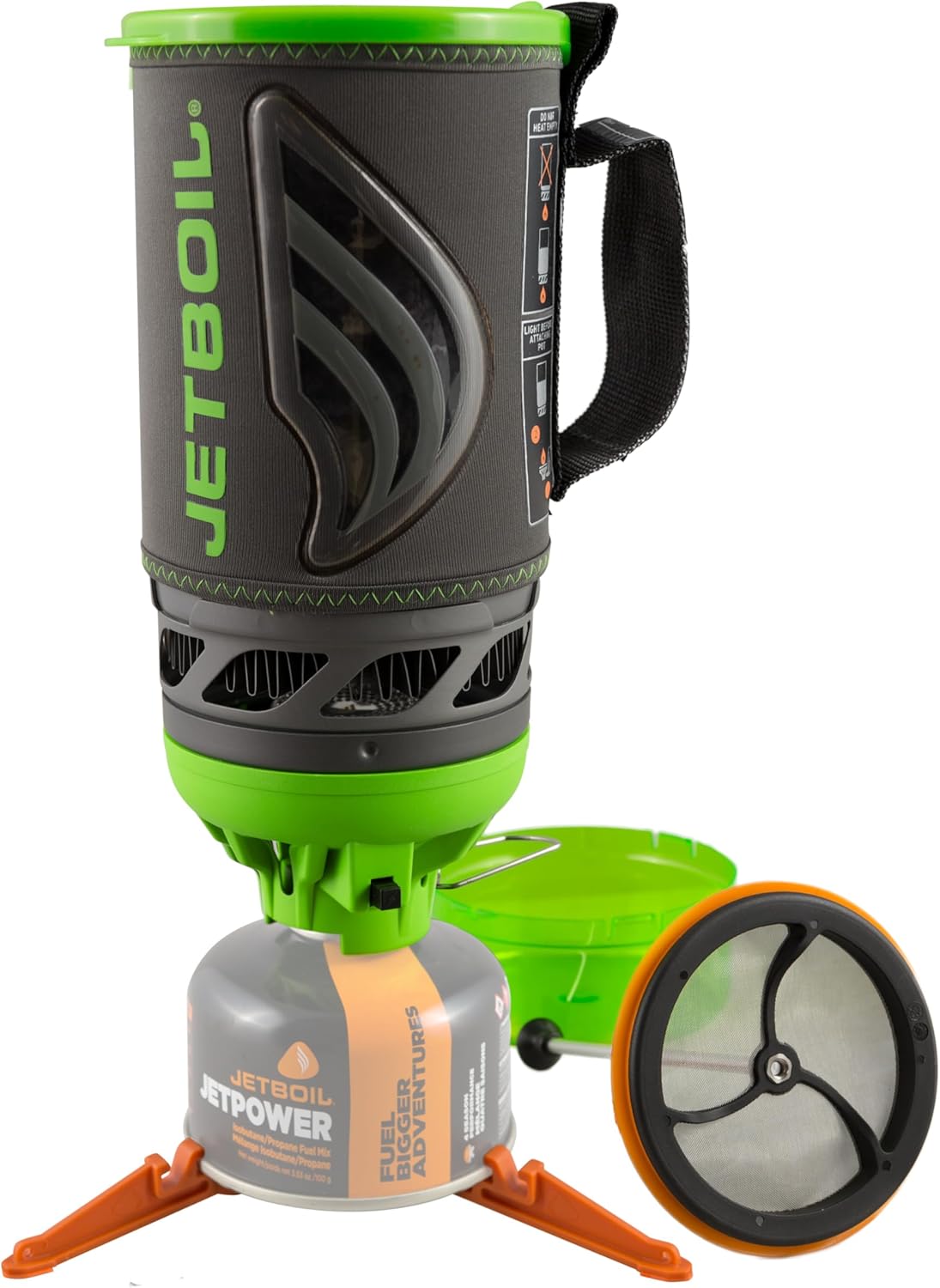 Jetboil Flash Java Kit Camping and Backpacking Stove Cooking System with Silicone French Press Coffee Maker