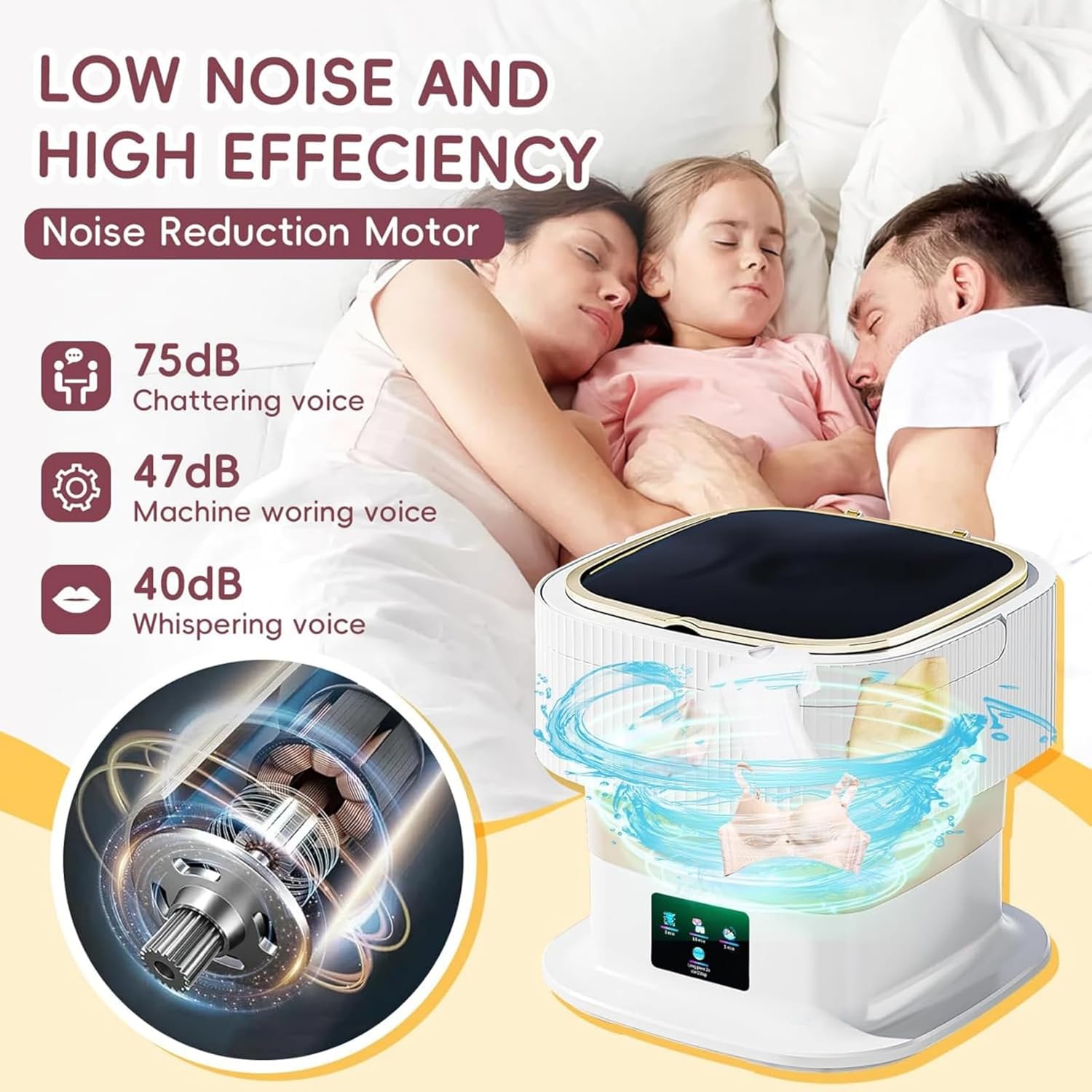 Portable Washing Machine 16L Mini Foldable Laundry with 3 Deep Cleaning Modes - Compact for Underwear