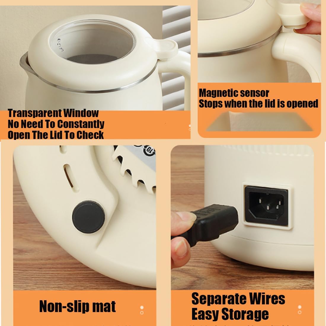 The 8-In-1 Multifunction Nut Milk & Juice Maker, 8-In-1 Nut Milk Maker Machine, Automatic Plant-Based Milks Blender with Delay Start, Keep Warm, Self-Cleaning (Beige)