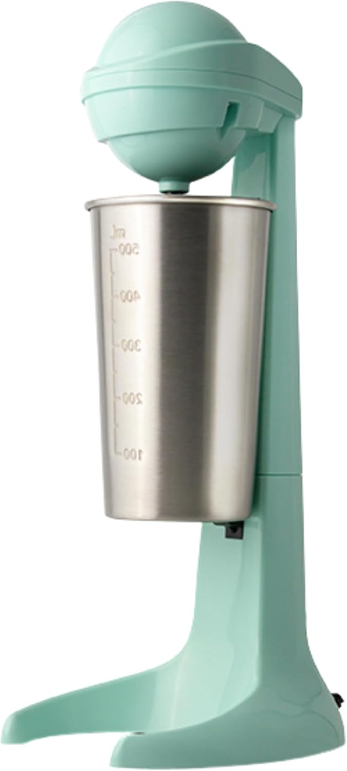 Electric Milkshake Blender & Frother Restaurant Quality Smoothie Maker Easy Clean Drink Blender with 16.9 oz. Stainless Steel Cup