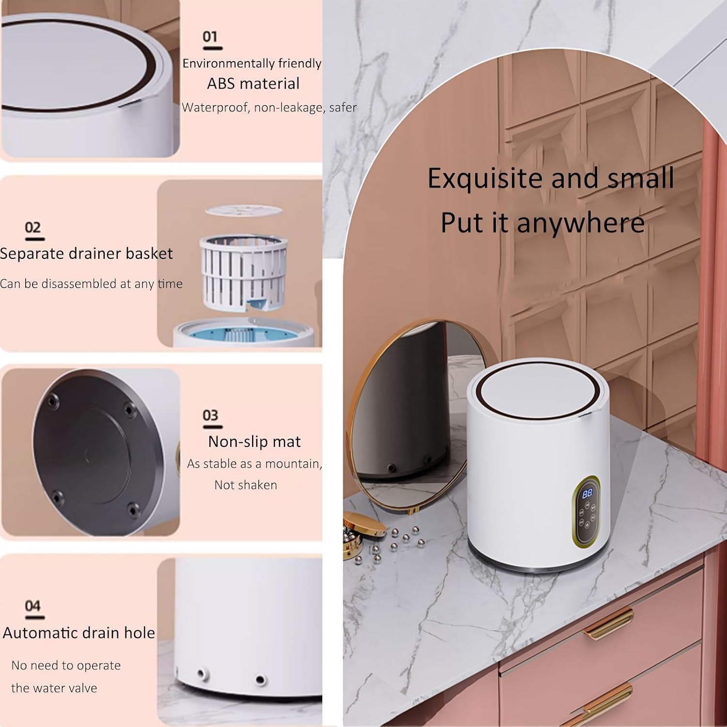 Portable Washing Machine, Mini Washer 6l Capacity, Bucket Washing Machine, with Drain Basket, for Camping, Traveling, Apartments, Dorms, Rv (Size : Blu ray)