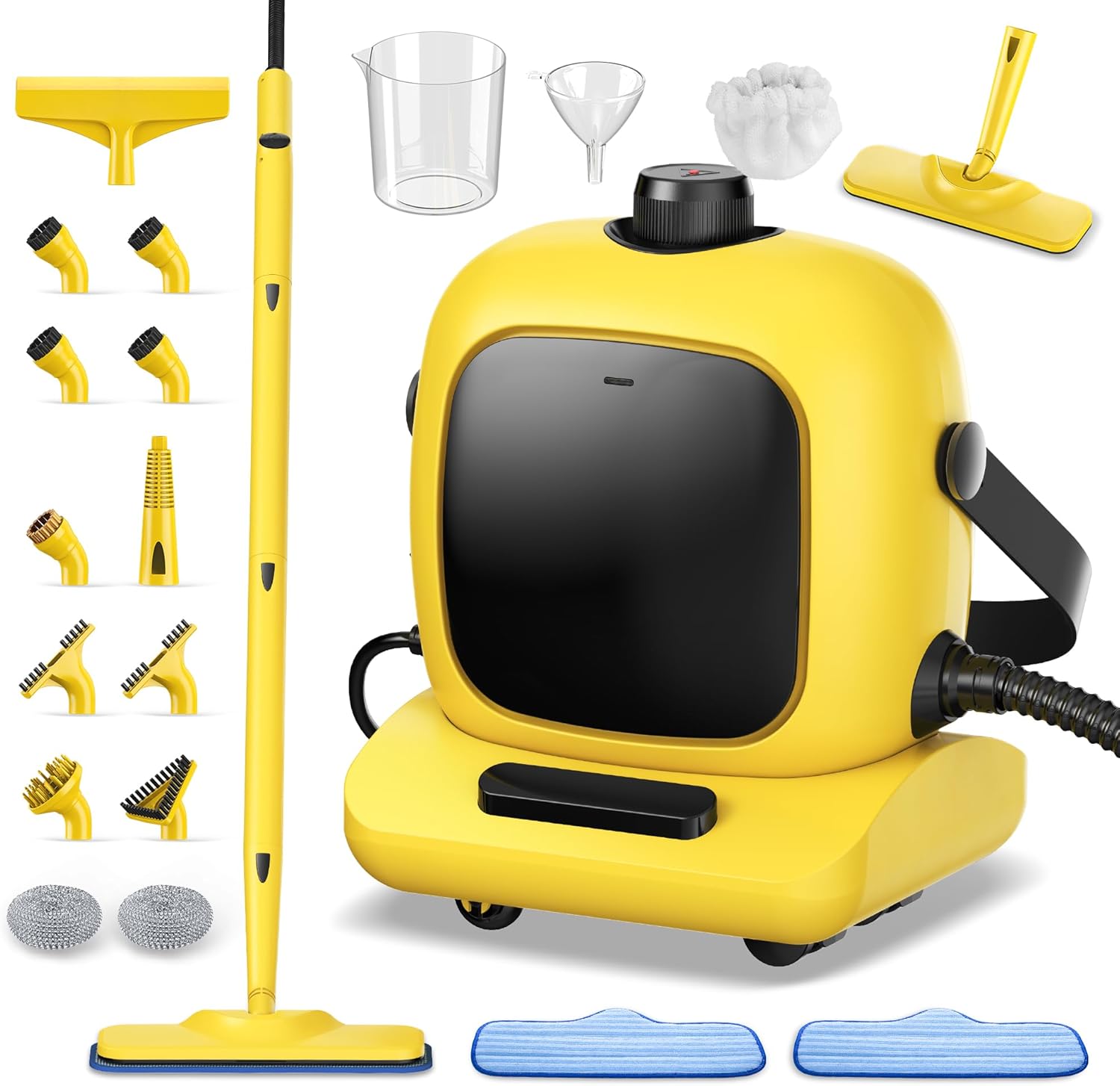 Mistisnce steam cleaner,heavy-duty steam cleaners for home,handheld steamer for cleaning floors,cars,furniture,tiles,kitchen,bathroom, grout, 21-piece kit,stainless steel tank, up to 25 psi pressure