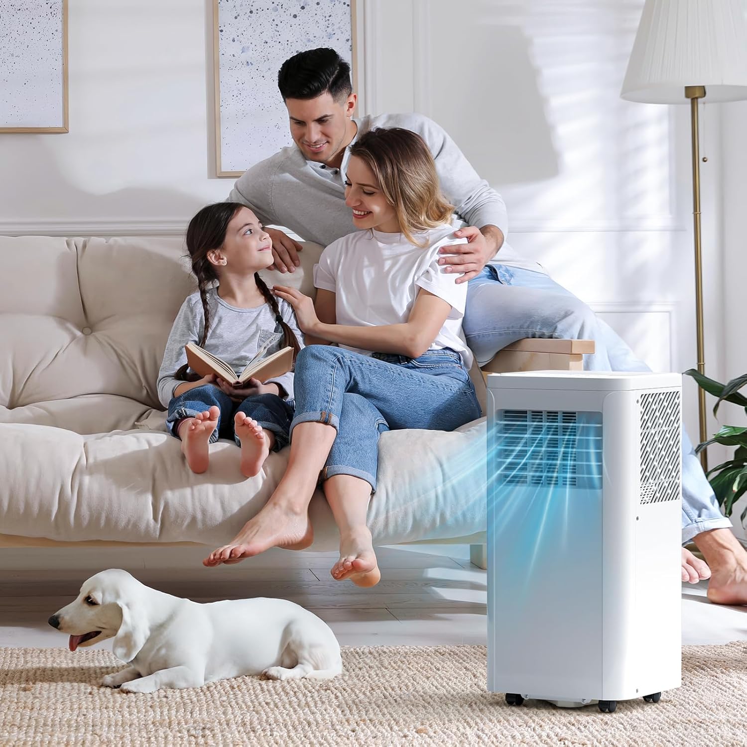 10000 BTU Portable Air Conditioners and for Room up 450 Sq. Ft, 4-IN-1 Portable Ac Unit with Dehumidifier Fan Function, Remote Control, Sleep Mode, 24H Timer
