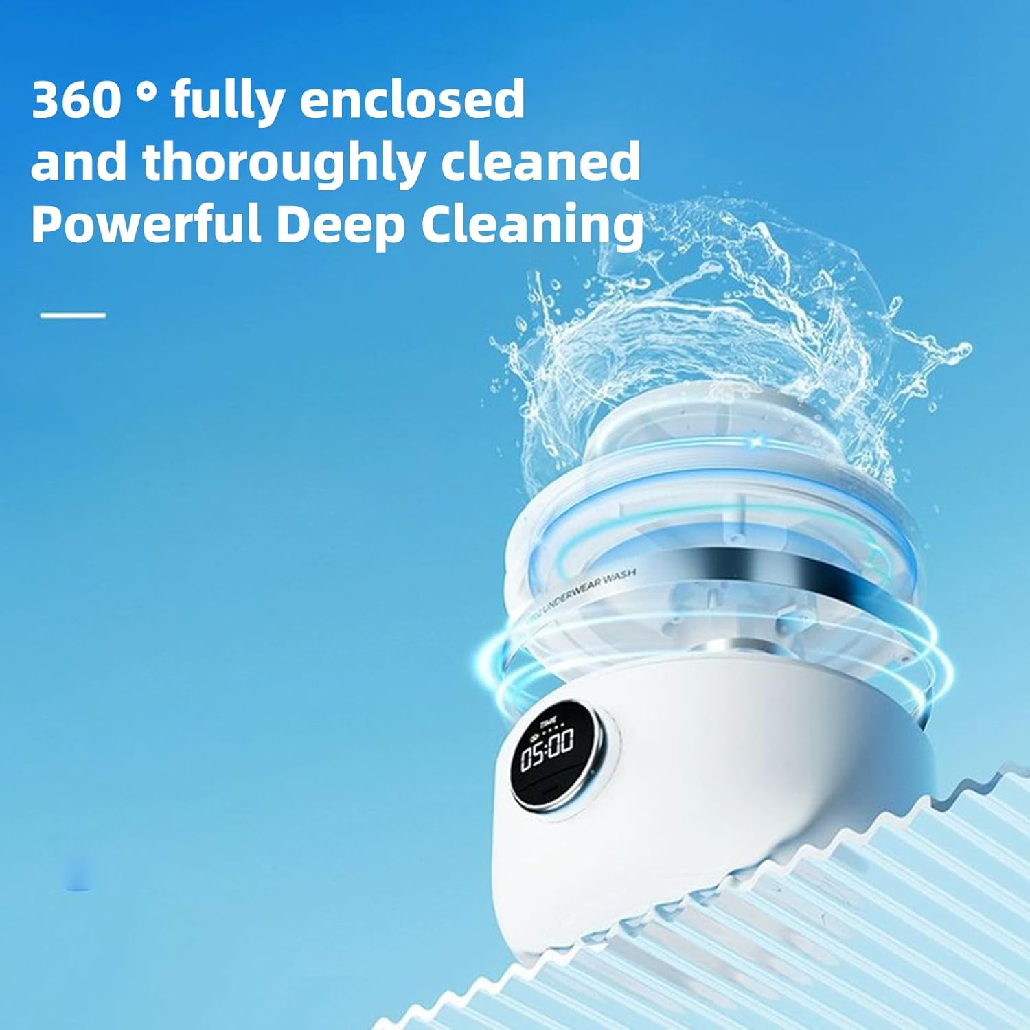 Underwear Washer, Portable Rechargeable Mini Ultrasonic Washing Machine for Underwear, Cordless Small Laundry Machine for Underwears Socks, Mini Design for Apartment Camping Travel