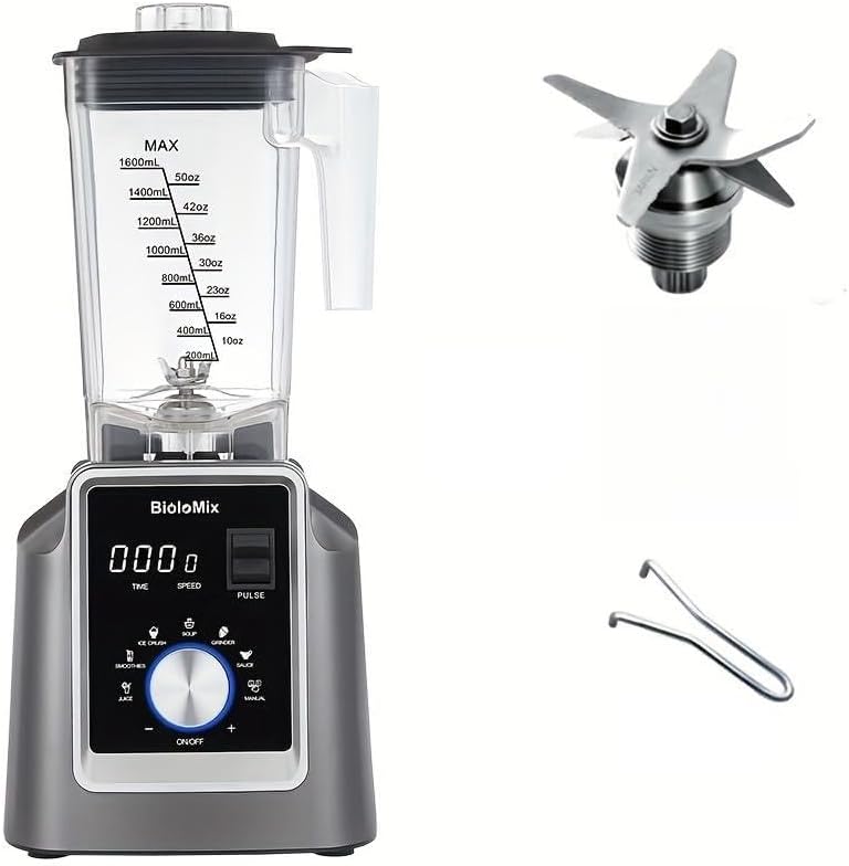 Digital Automatic Program Professional Commercial Blender, Mixer Juicer, Food Processor Ice Smoothies Fruit, with 67.63oz JAR (1)