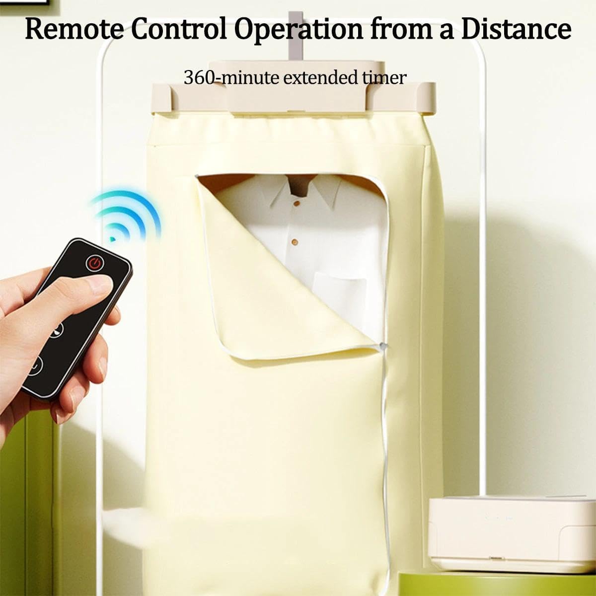 Portable Clothes Dryer with Time Setting,Three Adjustment,Remote Control,Clothes Dryer Hold 8-12 Items for Laundry Travelling Hotel Room