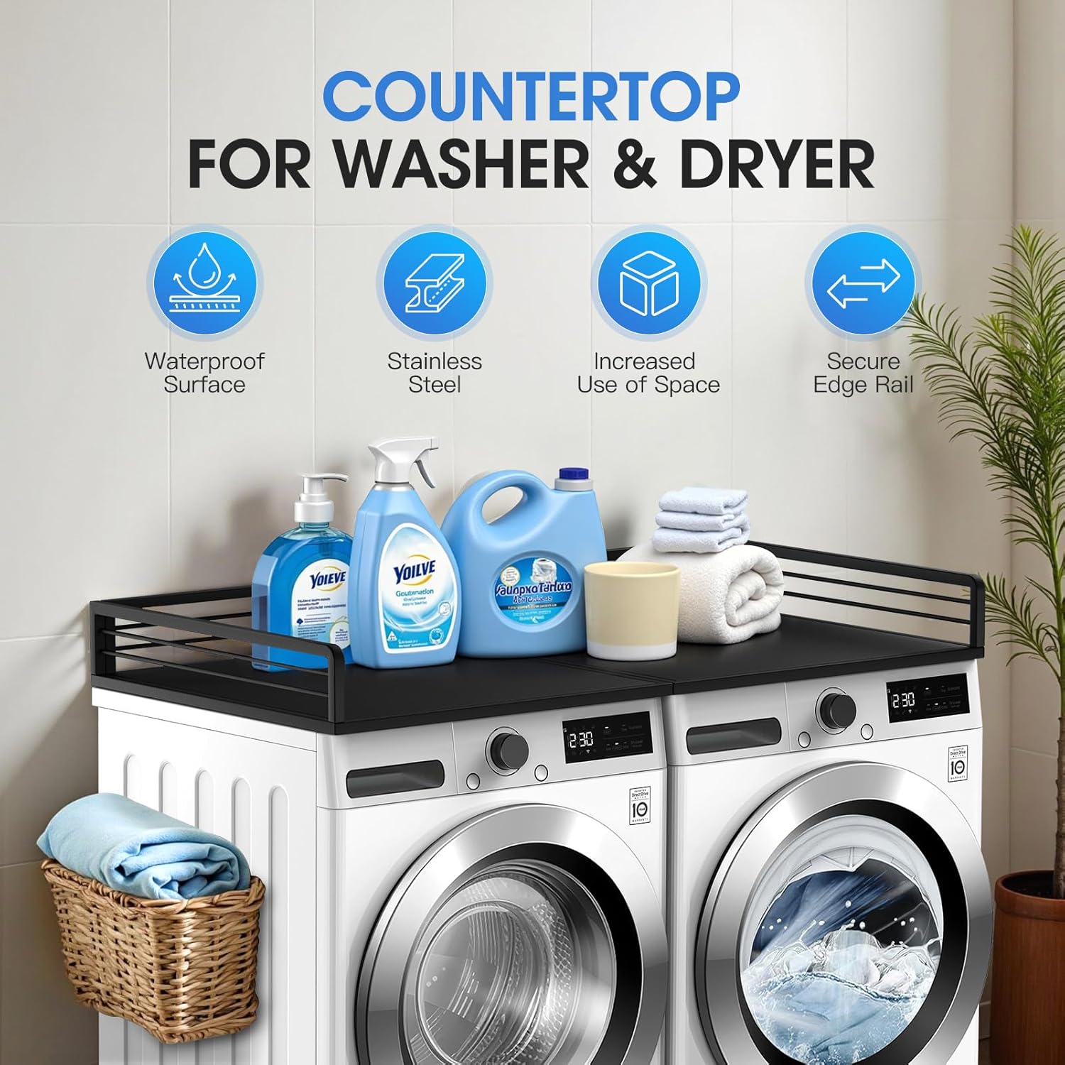 Metal Washer Dryer Countertop, 27.5