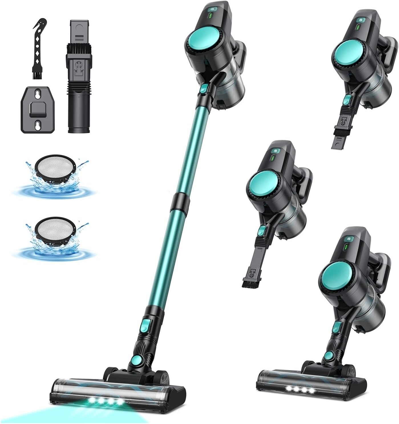 INSE N3T Cordless Vacuum Cleaner, 20Kpa Powerful Suction, 6-in-1 Lightweight Stick Vacuum, Flexible LED Head For Carpet Hard Floor Pet Hair Car Cleaning