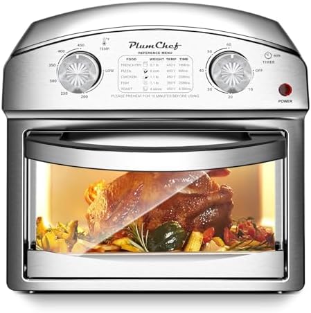 Air Fryer,13QT,360° Hot Air Circulation for Healthy Oil-Free Cooking，Multifunctional Convection Toaster Oven Air Fryer Combo, Time Control Contertop Oven & Stainless Steel Adjustable Temp