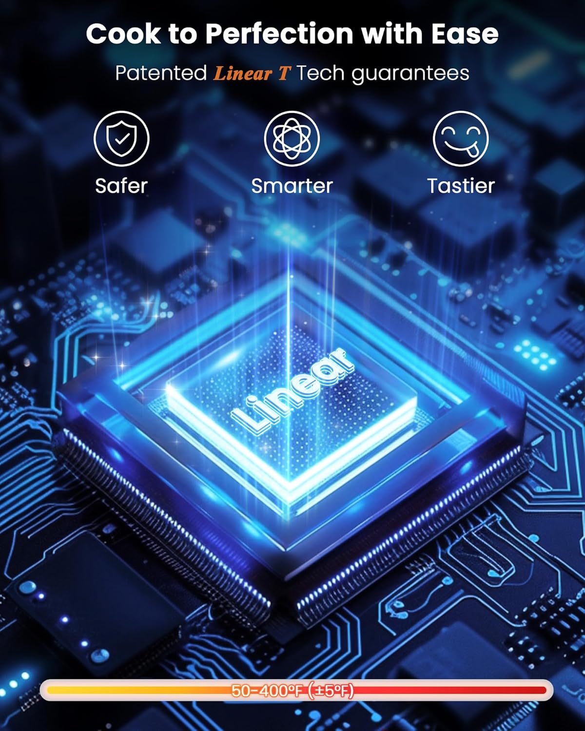 Nuwave Brio Plus Air Fryer 8 Qt, New & Improved, PFAS-FREE, 7 Digital One-Touch Cook Functions that AIR FRY, BAKE, ROAST, DEHYDRATE, TOAST, REHEAT, PREHEAT, 150 Presets, 50°F~400°F (Cozy Blue)