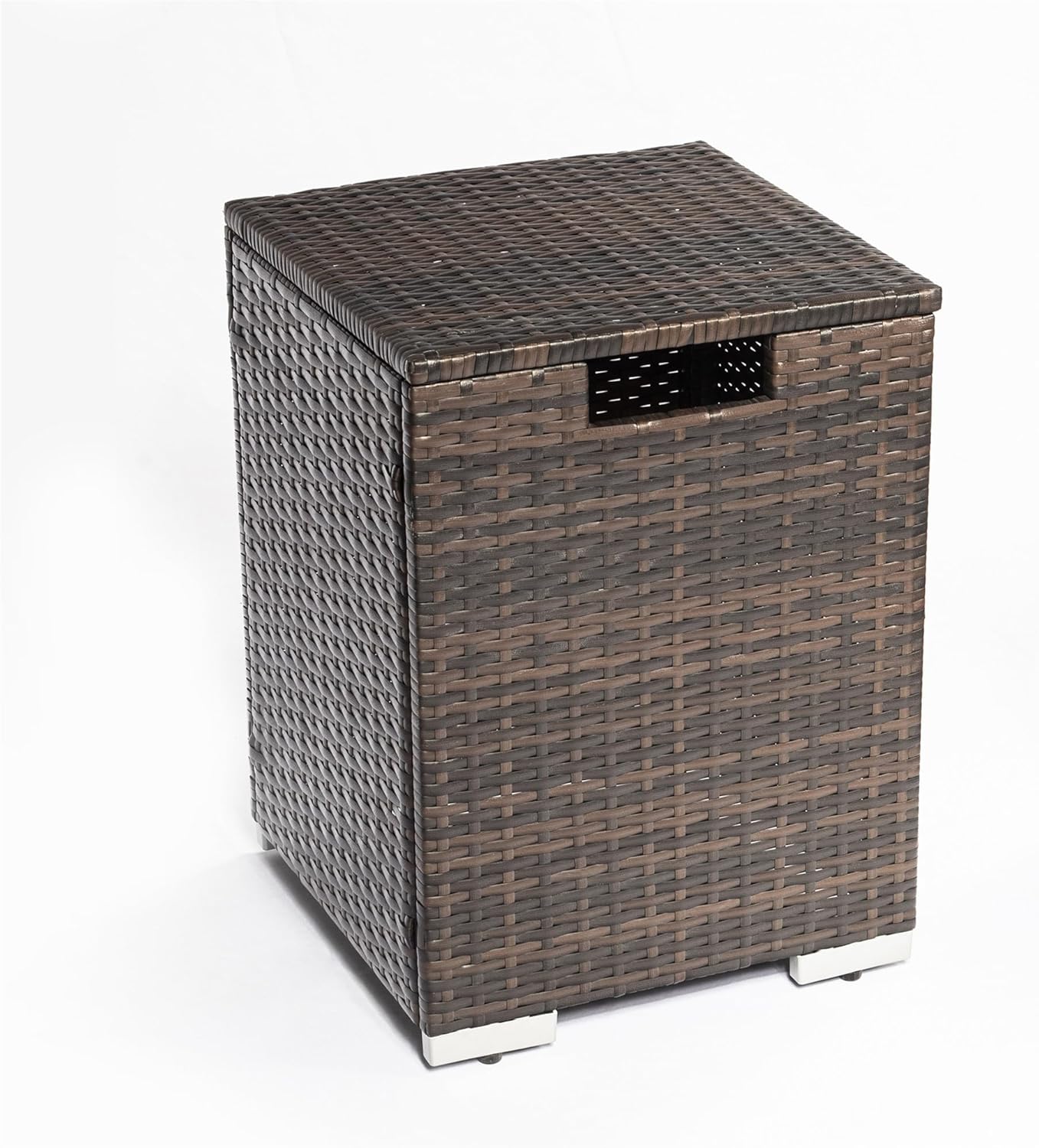 Luxurious Outdoor Rectangular Propane Fire Pit Table –Ceramic Tile Tabletop,Stainless Steel Burner, Electronic Pulse Ignition – Heats 11 Sq.Ft with 40,000 BTU Output (Propane Tank Cover)