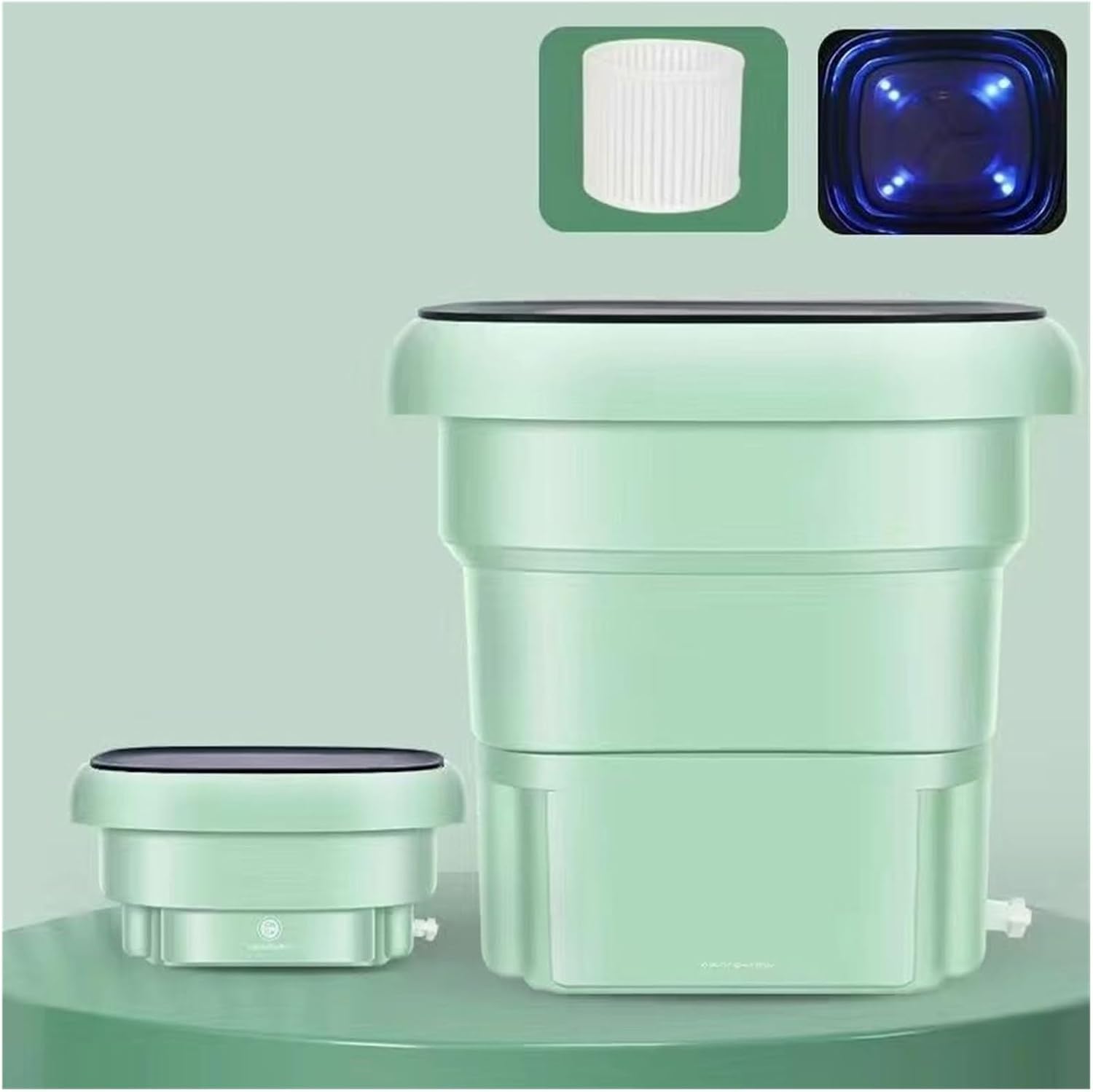 Folding Washing Machine Bucket for Clothes Socks Underwear Cleaning Washer Portable Small Travel Washing Machine,for Travel,Camping, RV & Dorms