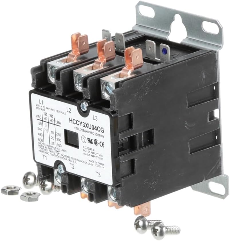 BLO-90588 Contactor & Screws, 50A | Exact Fit Replacement for Blodgett Oven 90588 Parts - Made in USA | 180-Day Warranty