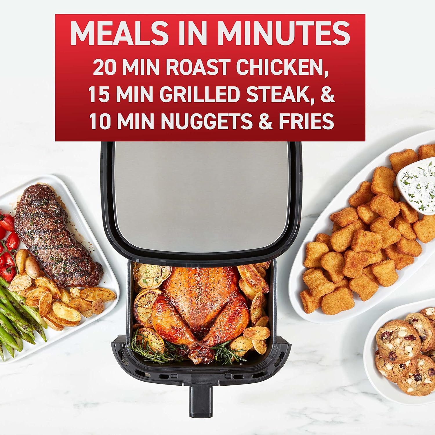 T-fal Air Fryer & Grill Combo Digital, 2-in-1, 4.4 Qrt, black