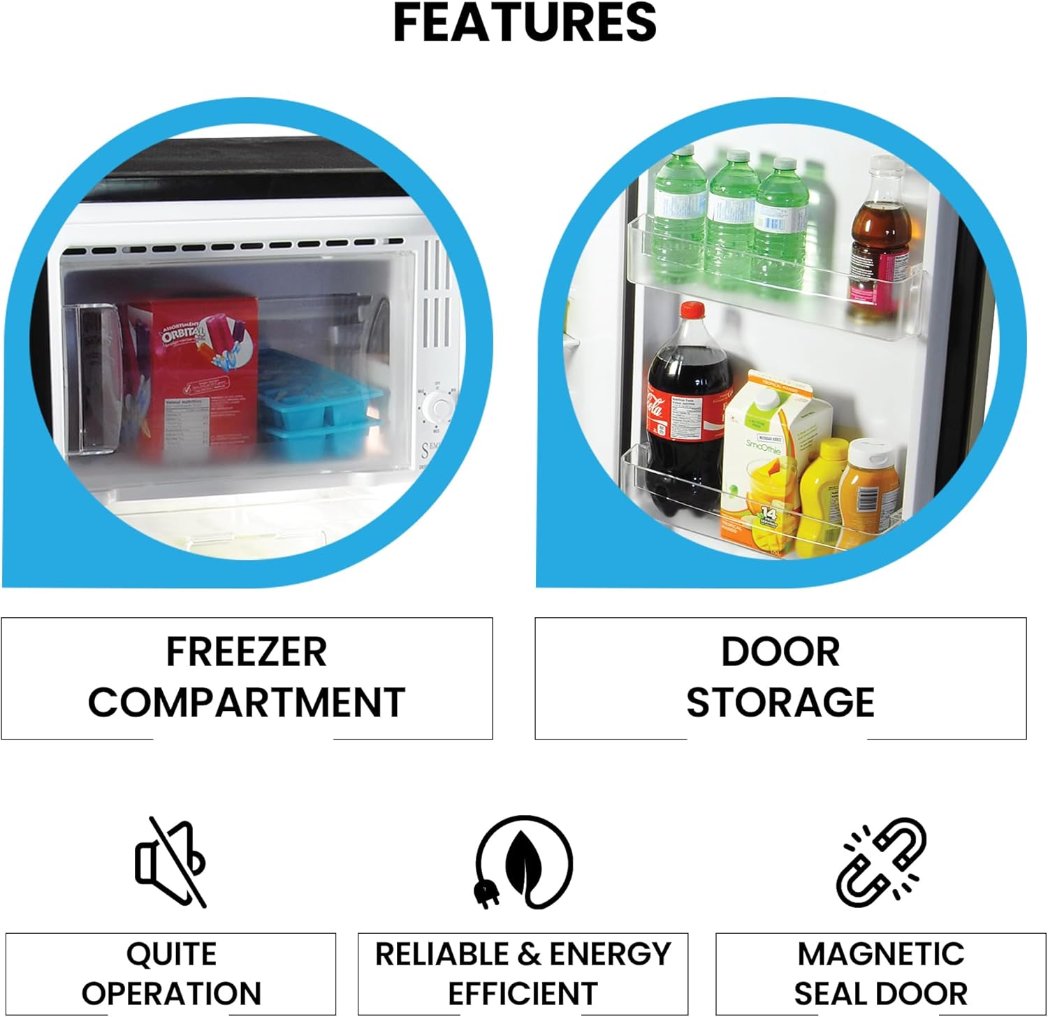 Koolatron Mini Fridge W/Freezer 6.2 Cu Ft Small Refrigerator for Dorm, Office, Bedroom, Home - Beer Fridge, Stainless Steel
