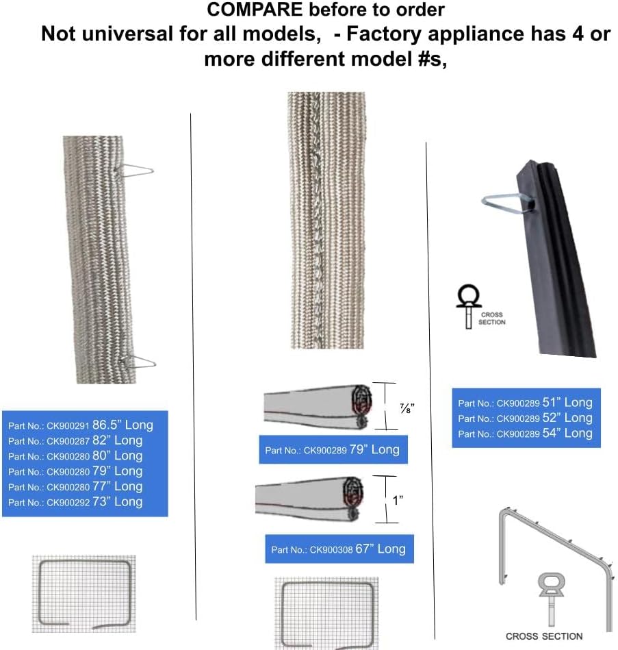 GLOB PRO SOLUTIONS 4449372 4455382 W10074200 W10160890 Oven Door Gasket 77