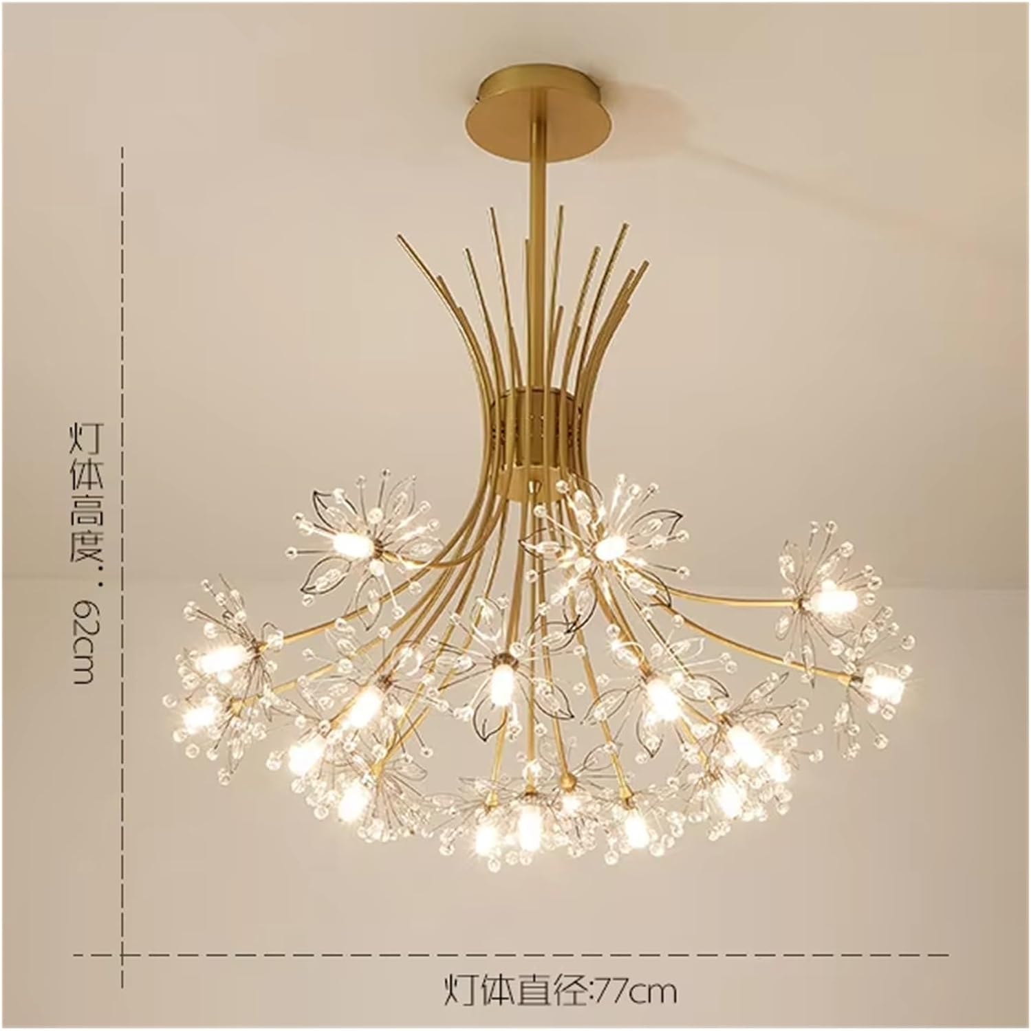 Luxury Crystal Pendnat Lights Flower Shape Creative LED Chandeliers for Living Dining Room Home Decor,Household