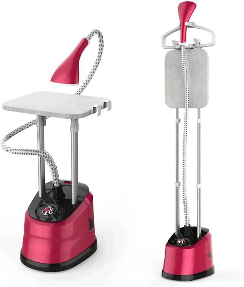 Clothes 1800W Vertical Garment Steamer,Professional Clothes Steamer for Commercial 35S Quick Wrinkle Removalwith, Handheld Clothes Steam Iron with Ironing Board (Red)