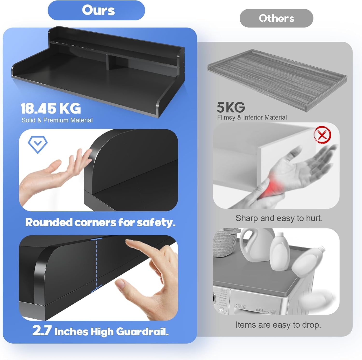 2-Tier Washer and Dryer Countertop with 2.75