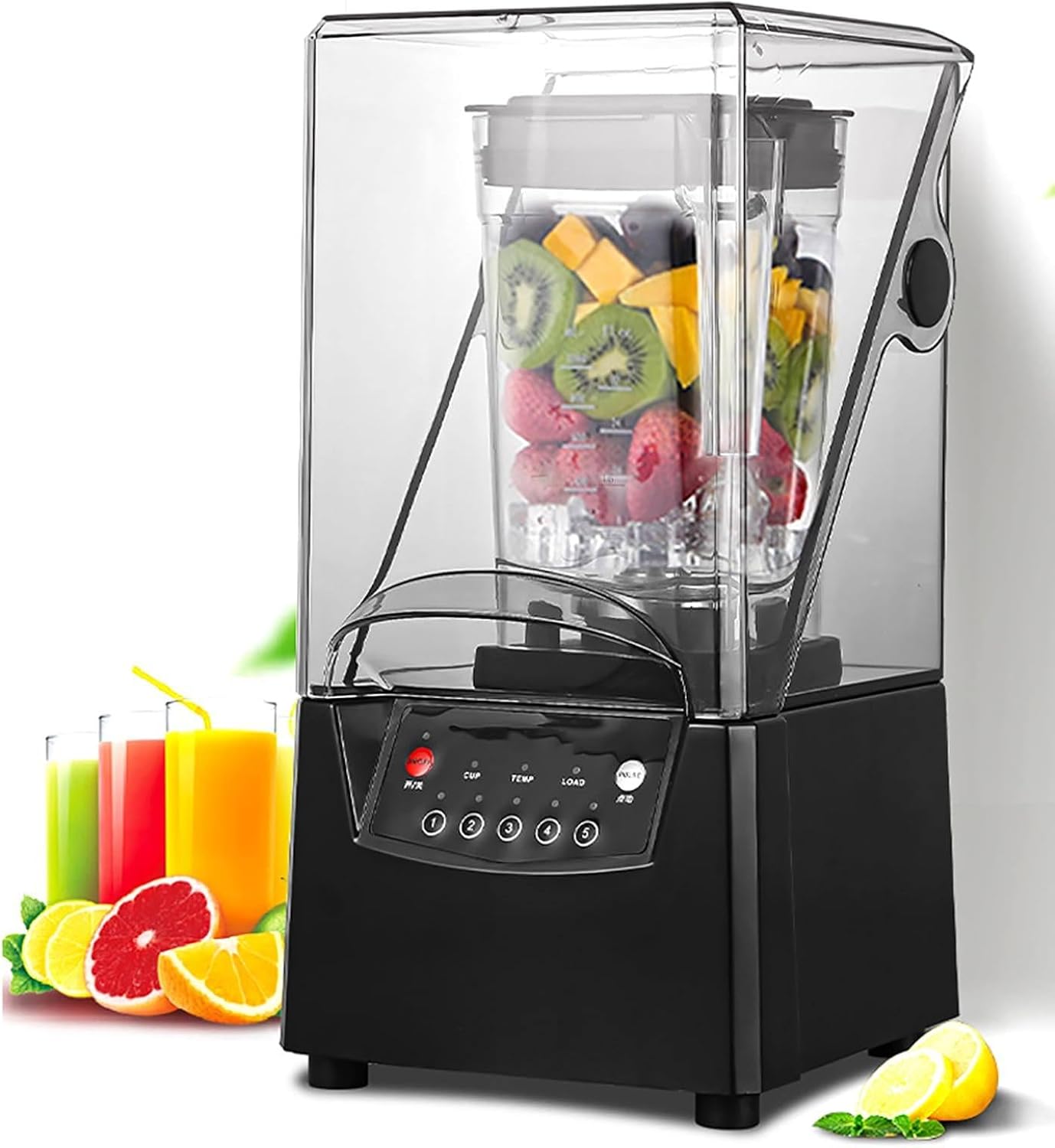 Blender for Smoothies, Commercial Blender 2L Smoothie Machine Fruit Juice Smoothie Maker with Smart Touch Screen Adjustable Speed for Home Restaurants Hotels