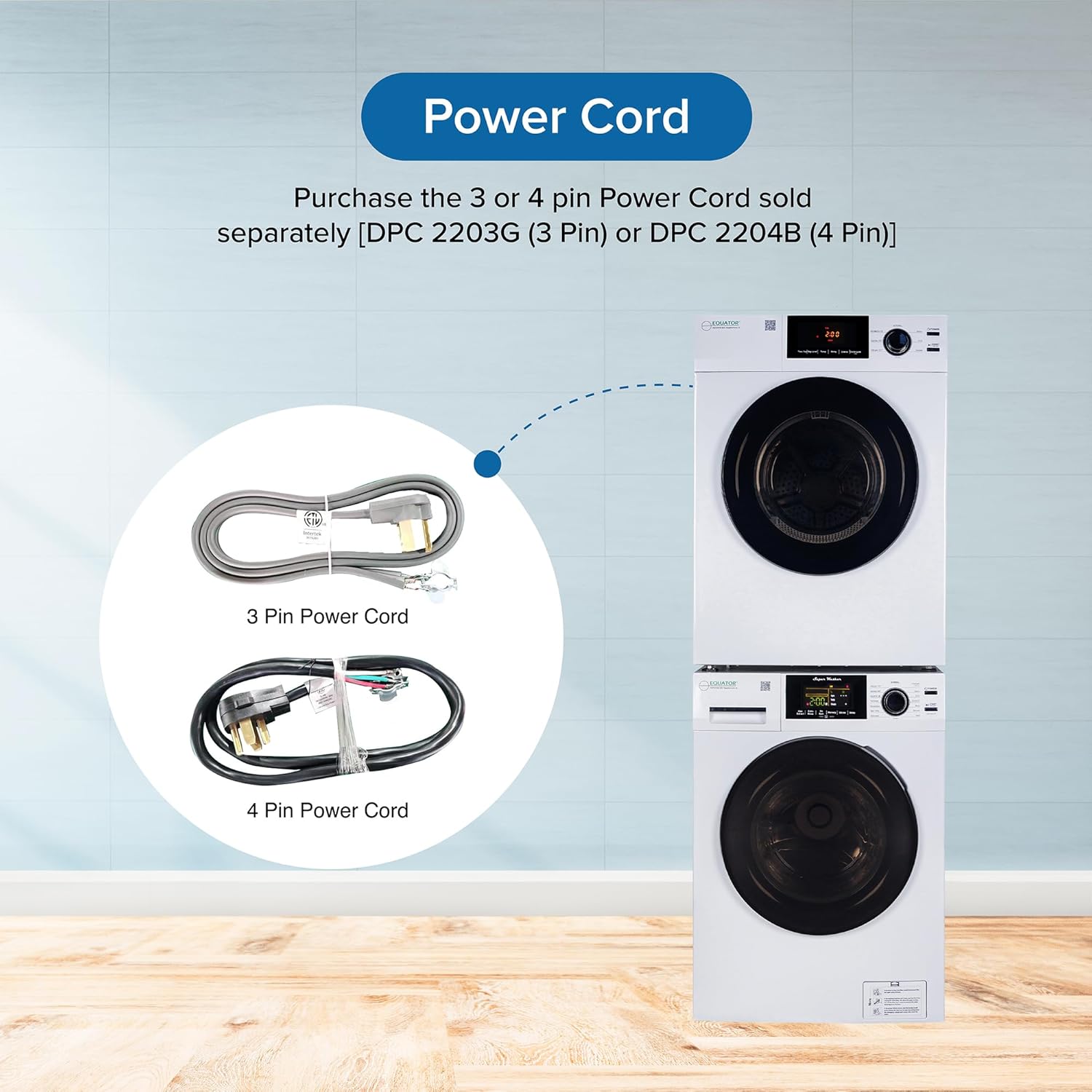 Equator DELUXE Matching LAUNDRY SET Washer 1.9 cu.ft 110V +Vented Dryer 4 cu.ft 220V (Side by Side)