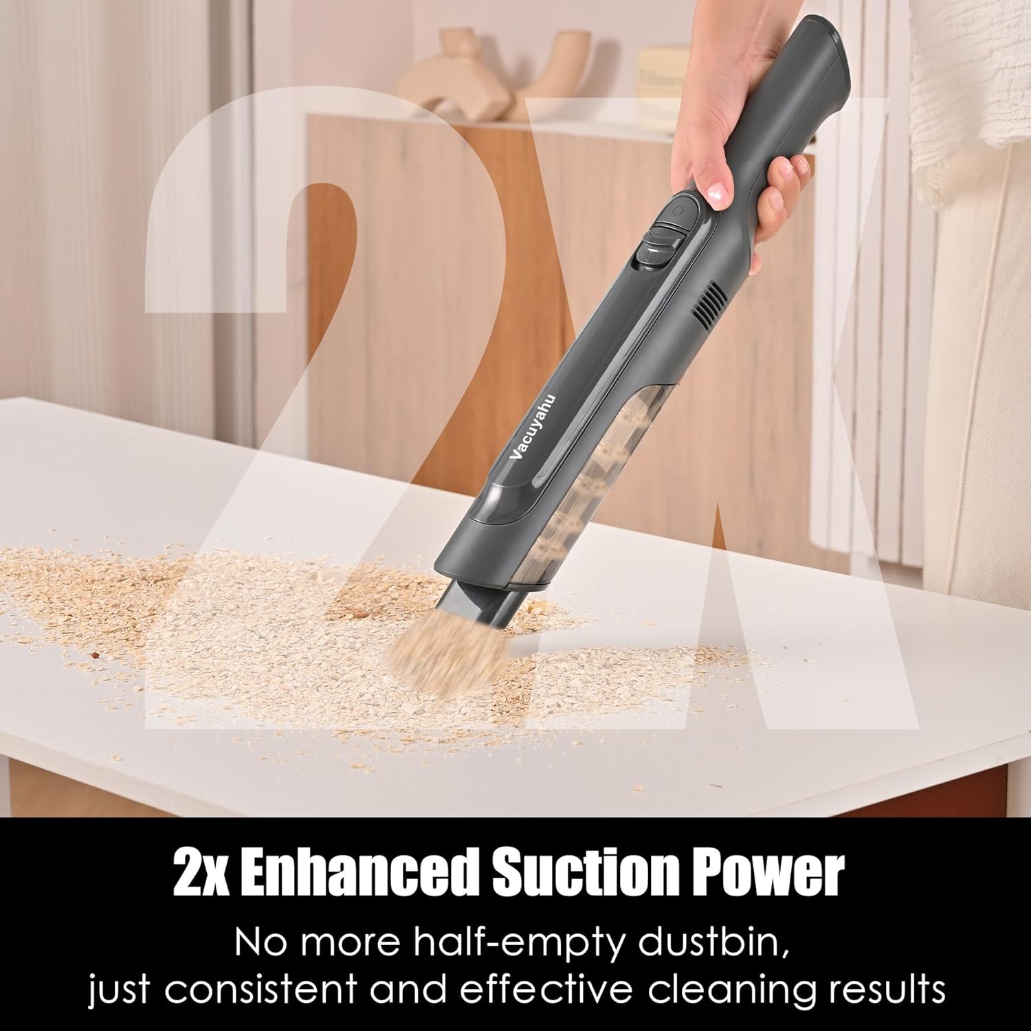 Handheld Vacuum Cordless, Dust Exhausting Installations,Super Lightweight&Powerful Suction with Charging Dock, Portable Mini Car Vac for Home Pet
